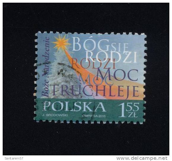 Timbre Oblitéré Used Mint Stamp Selo Carimbado Pologne Poland Polska BOZE NARODZENIE 1.55 ZL 2010 - Oblitérés