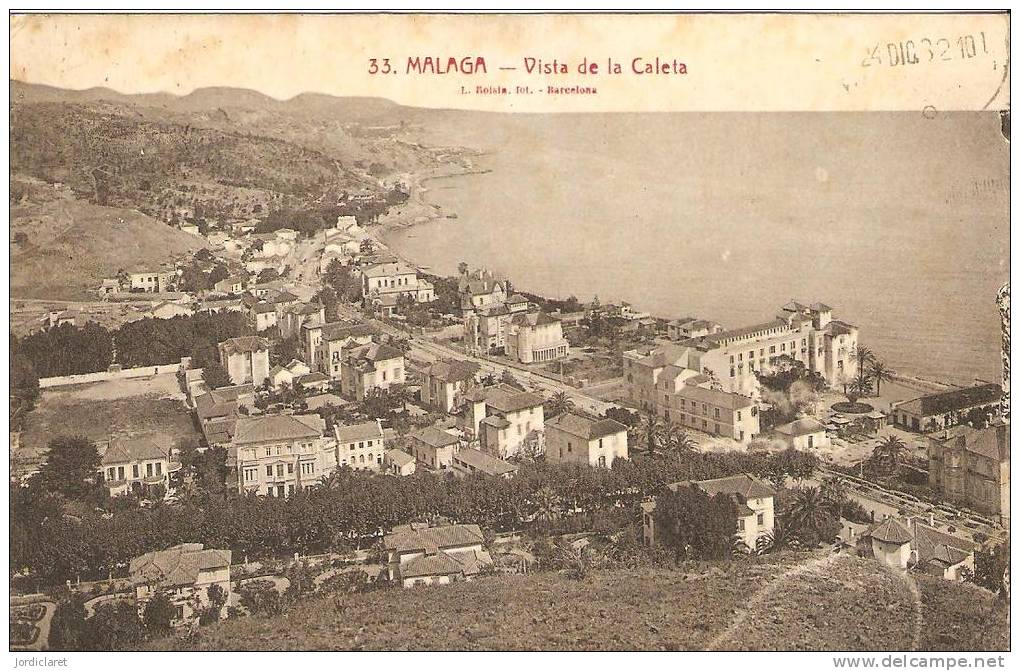 VISTA LA CALETA     ESCANER DORSO - Málaga