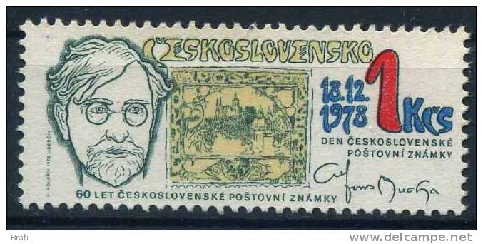 1978 Cecoslovacchia, Giornata Del Francobollo, Serie Completa Nuova (**) - Unused Stamps