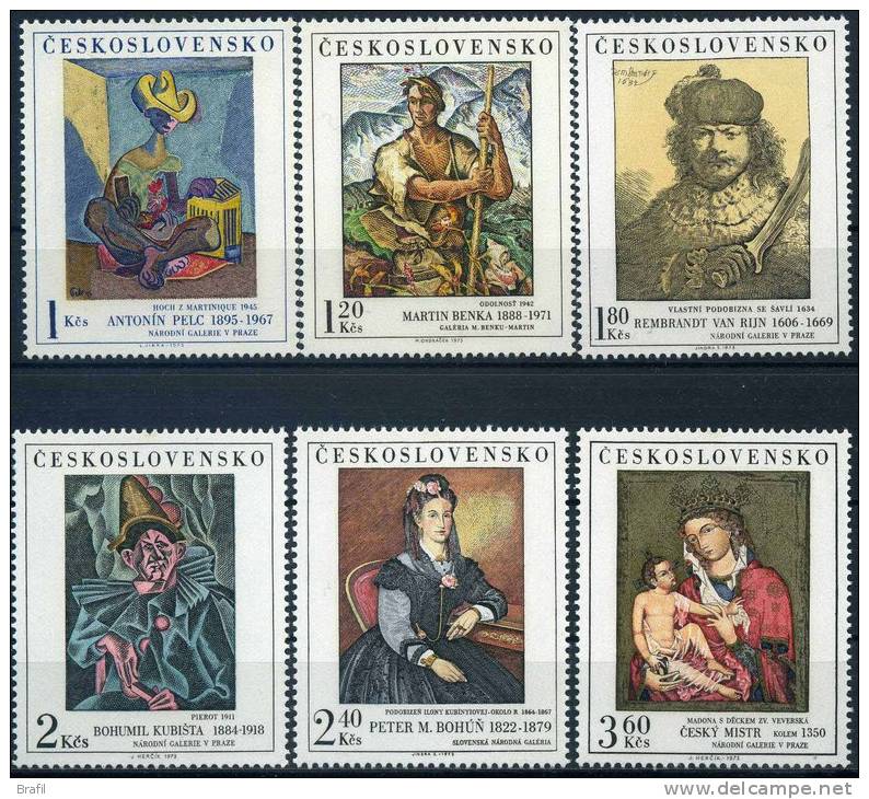 1973 Cecoslovacchia, Quadri Della Galleria Nazionale, Serie Completa Nuova (**) - Unused Stamps