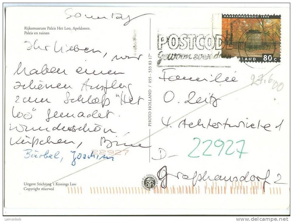 Holland, Netherlands, Rijksmuseum Paleis Het Loo, Apeldoorn, Used Postcard [P9074] - Apeldoorn