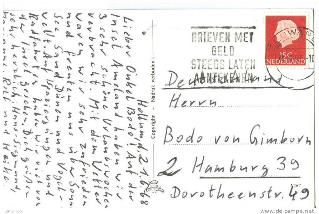 Holland, Netherlands, Hollum, Ameland, 1968 Used Postcard [P9092] - Ameland