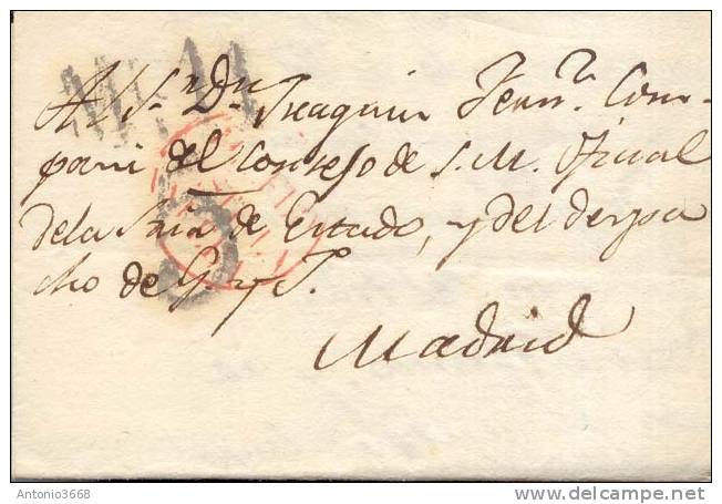 Prefilatelia Carta Dirigida A Madrid Marcas Varias - ...-1850 Vorphilatelie
