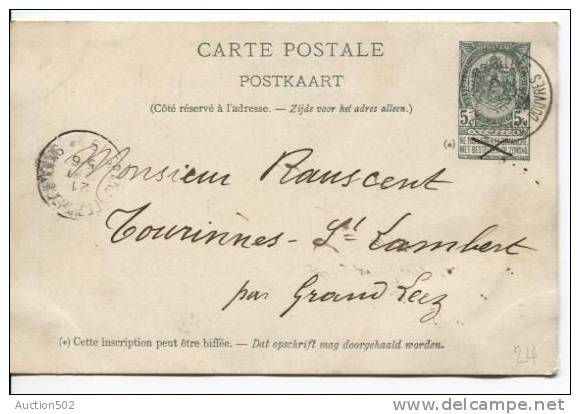 Carte Paquebot Ville De Douvres C.Paquebots Belges Ostende Douvres En 1900 V.Tourinnes St.Lambert 880 - Liner Cards