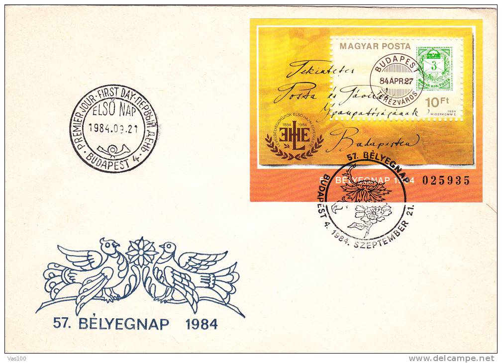 PHEASANTS, 1984, COVER FDC, HUNGARY - Gallinacées & Faisans