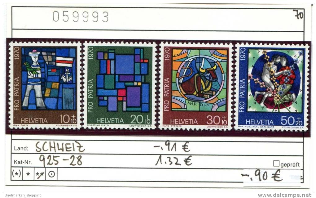 Schweiz - Suisse - Switzerland - Svizzera - Michel 925-928 - ** Mnh Neuf Postfris - - Nuovi