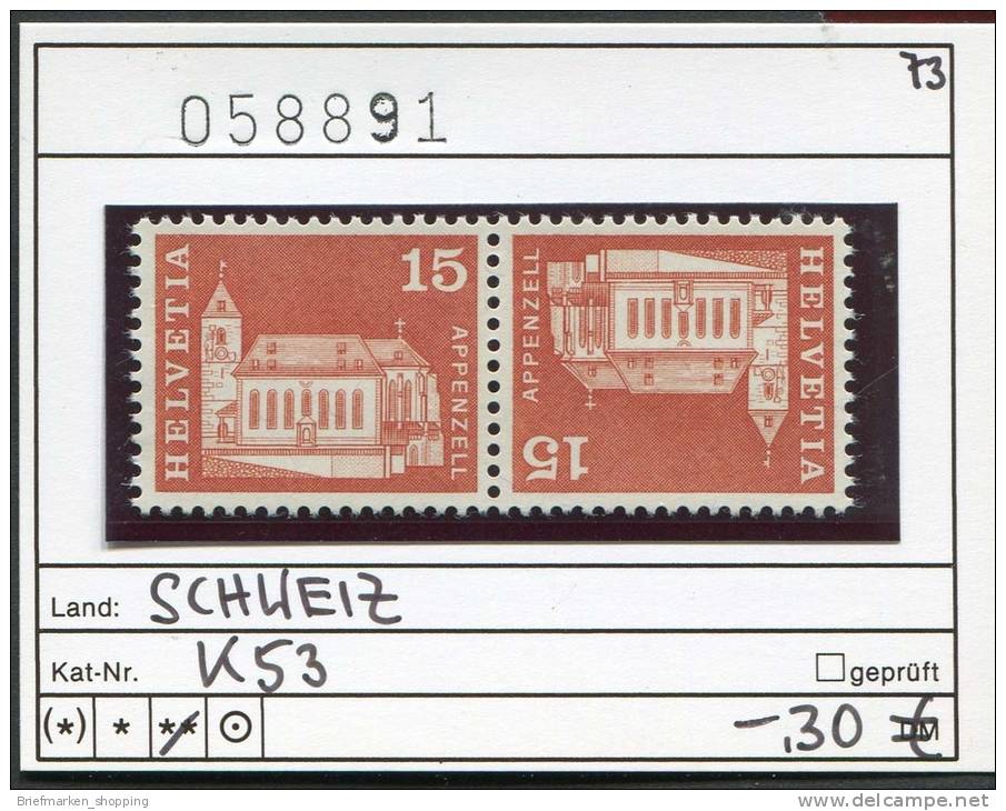 Schweiz 1973 - Suisse 1973 - Switzerland 1973 - Svizzera - Michel K53 - Zusammendruck - ** Mnh Neuf Postfris - Se-Tenant