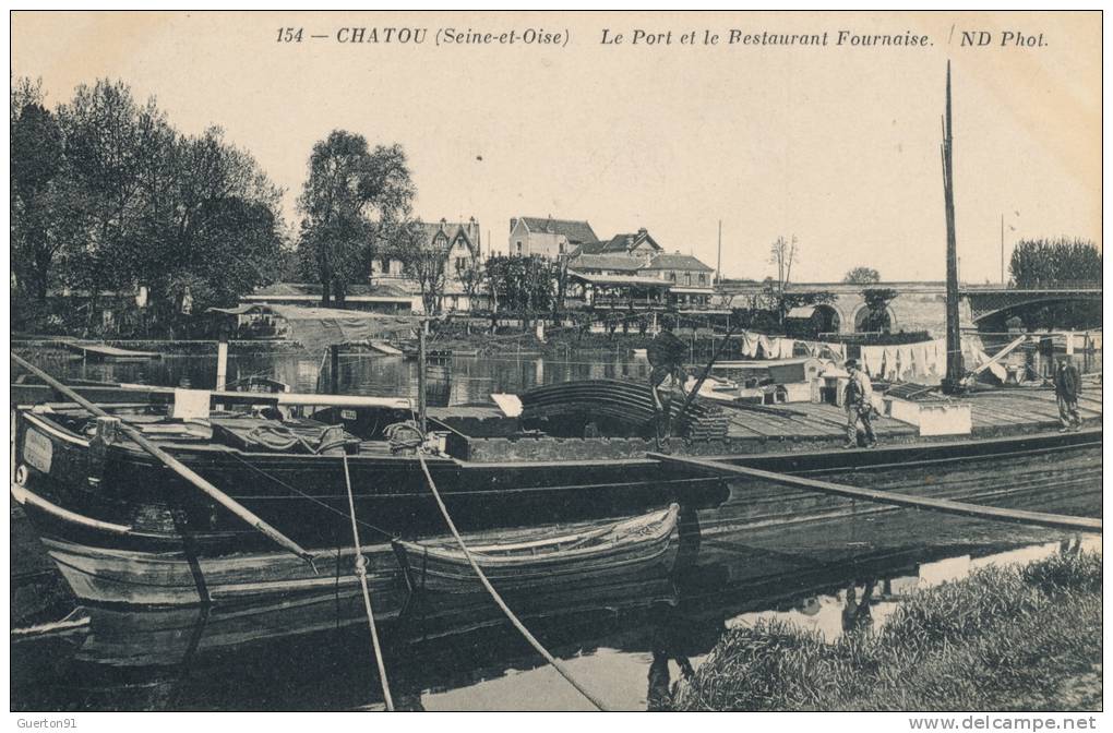 ( CPA 78 BATELLERIE )  CHATOU  /  Le Port Et Le Restaurant Fournaise  - - Chatou