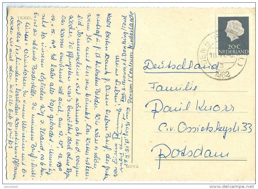 Holland, Netherlands, Texel, Map, 1962 Used Postcard [P9114] - Texel