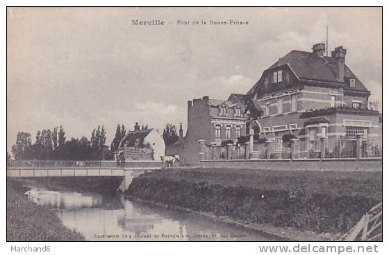 MERVILLE PONT DE LA BONNE FRITURE  Editeur A Drieux CHARETTE TRANSPORT PONT - Merville