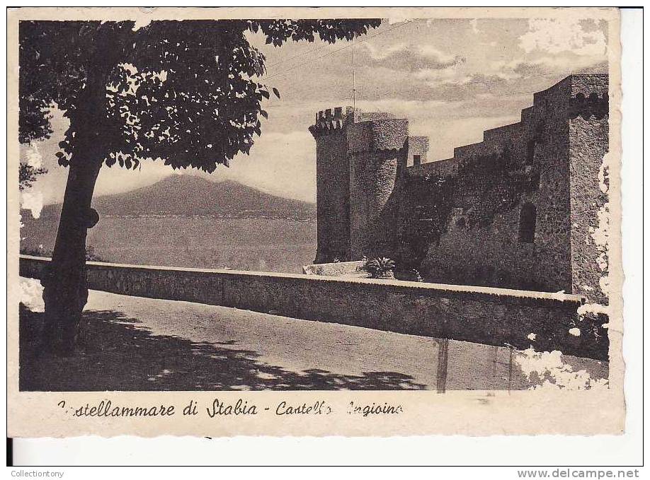 Castellammare Di Stabia - Castello Angioino - Formato Grande - Viaggiata 1945 Affrancatura Luogotenenza Coppia 30 Cent. - Castellammare Di Stabia