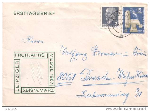 DDR / GDR - Umschlag Echt Gelaufen / Cover Used (o050)- - Lettres & Documents