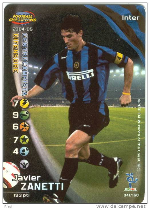 SI53D Carte Cards Football Champions Serie A 2004/2005 Nuova Carta FOIL Perfetta Inter Zanetti - Cartes à Jouer
