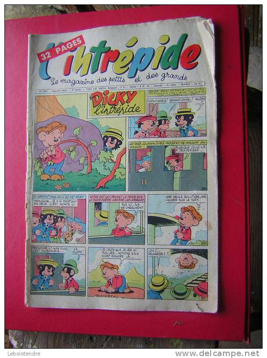 BD MAGAZINE-L´INTREPIDE-N° 365-NOUVELLE SERIE 9 Eme ANNEE-DICKY L´INTREPIDE-LE MAGAZINE DES PETITS ET DES GRANDS - L'Intrépide