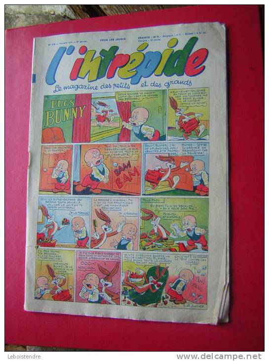 BD MAGAZINE-L´INTREPIDE-N° 179-NOUVELLE SERIE 6 Eme ANNEE-1953-BUGS BUNNY-LE MAGAZINE DES PETITS ET DES GRANDS - L'Intrépide