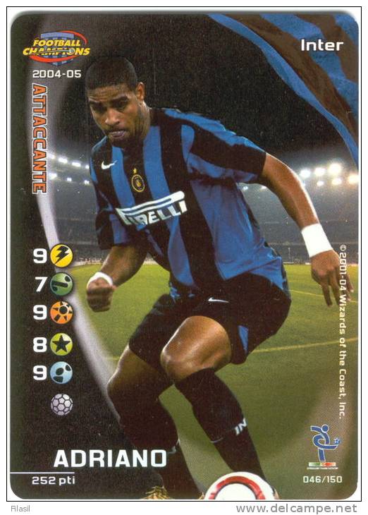 SI53D Carte Cards Football Champions Serie A 2004/2005 Nuova Carta FOIL Perfetta Inter Adriano - Carte Da Gioco