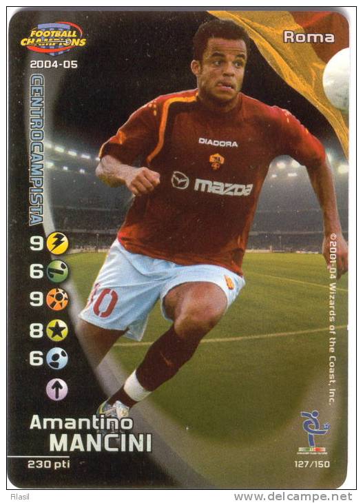 SI53D Carte Cards Football Champions Serie A 2004/2005 Nuova Carta FOIL Perfetta Roma Mancini - Playing Cards