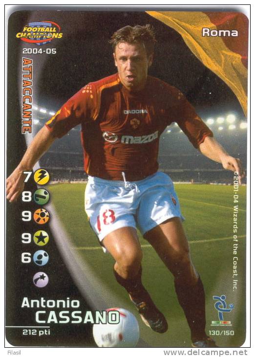 SI53D Carte Cards Football Champions Serie A 2004/2005 Nuova Carta FOIL Perfetta Roma Cassano - Playing Cards