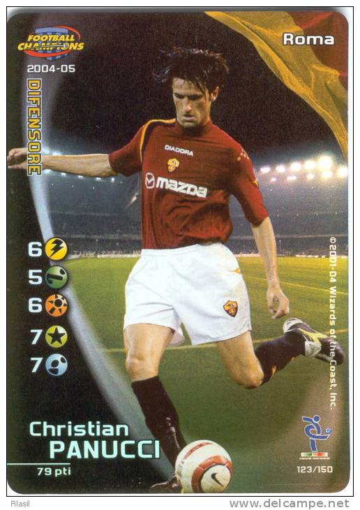 SI53D Carte Cards Football Champions Serie A 2004/2005 Nuova Carta FOIL Perfetta Roma Panucci - Playing Cards