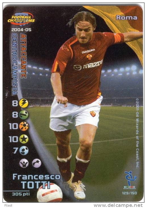 SI53D Carte Cards Football Champions Serie A 2004/2005 Nuova Carta FOIL Perfetta Roma Totti - Carte Da Gioco