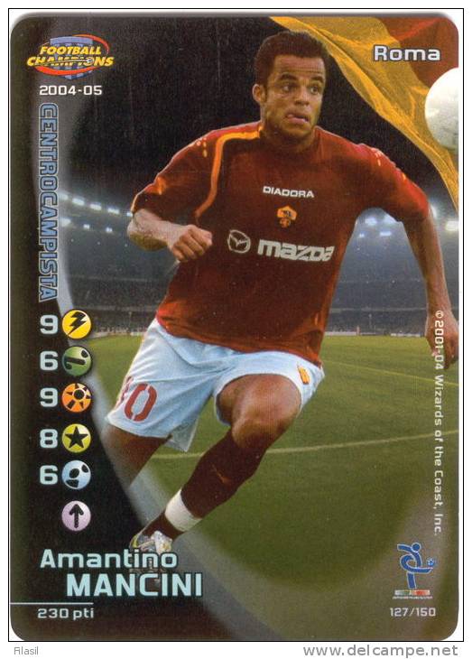 SI53D Carte Cards Football Champions Serie A 2004/2005 Nuova Carta FOIL Perfetta Roma Mancini - Playing Cards