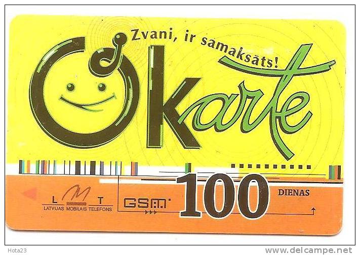 Latvia  Lettland / Lettonia Telefonkarte 2007 -2008 - 100 Days Prepaid Card Used - Latvia