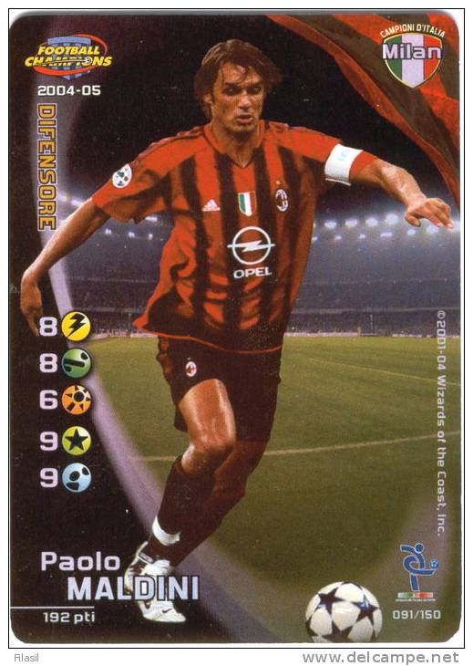SI53D Carte Cards Football Champions Serie A 2004/2005 Nuova Carta FOIL Perfetta Milan Maldini - Cartes à Jouer