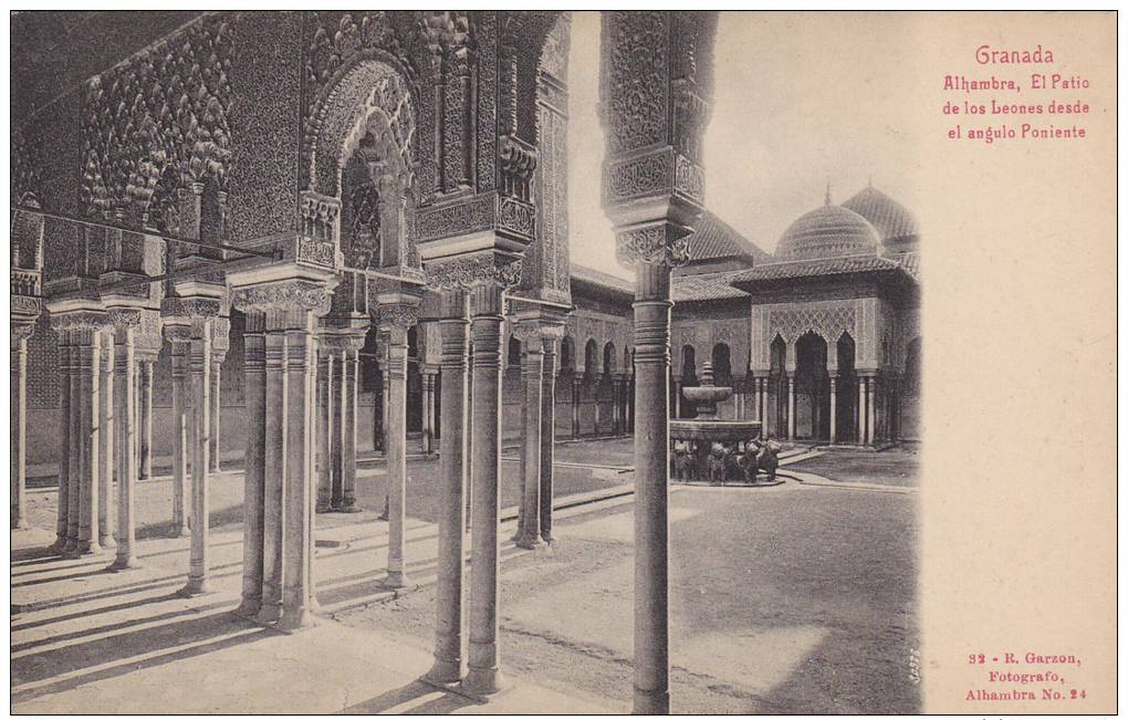 Granada, Alhambre, El Patio De Los Leones Desde El Angulo Poniente, Andulacia, Spain, 00-10s - Granada