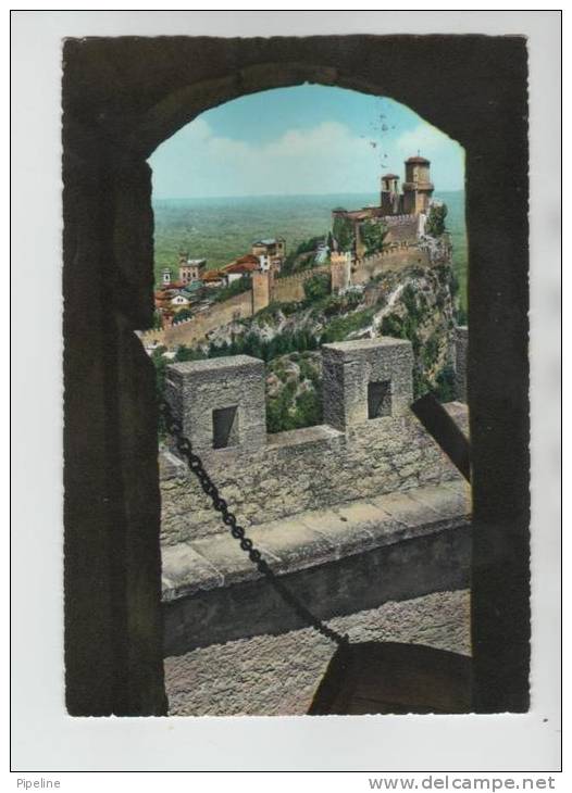 San Marino Postcard Panoramic View From The Second Tower Sent To Denmark 21-6-1964 - San Marino