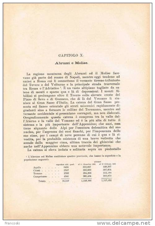 E.Reclus-Geografia Univ.-Italia 1904-Abruzzi E Molise-Litografie:Topografie,Costumi,Gran Sasso,L'Aquila, Teramo,Alfedena - Alte Bücher