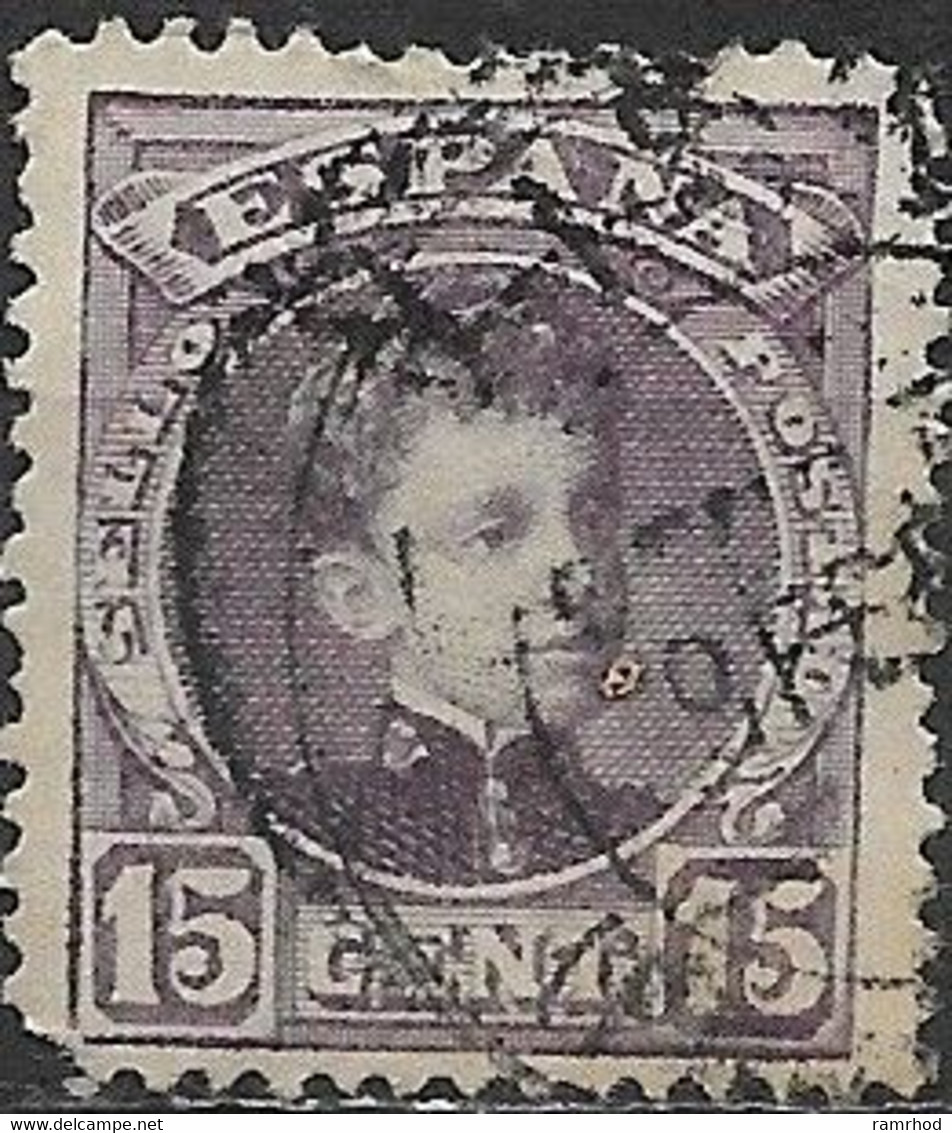 SPAIN 1900 Alphonso XIII - 15c Mauve FU - Usados