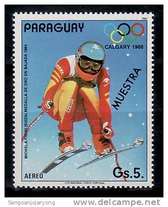 Specimen, Paraguay ScC679 Calgary Winter Olympics. - Inverno1988: Calgary
