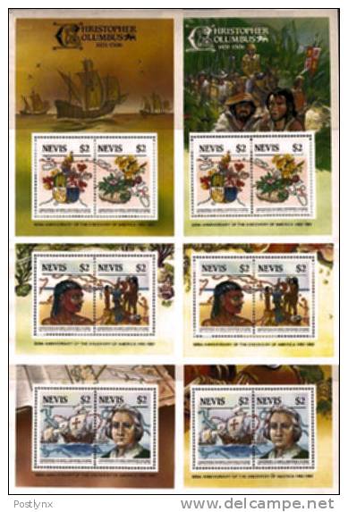 BULK: 2 X NEVIS 1986. Columbus DeLuxe Proofs:6   [prueba Druckprobe  épreuve Prova Proeven] - St.Kitts-et-Nevis ( 1983-...)