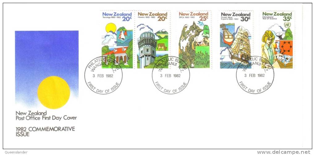 1982 FDC  New Zealand Commemorative Issue  Set Of 5 Includes 1 Pair 3rd February 1982 Official FDC - FDC
