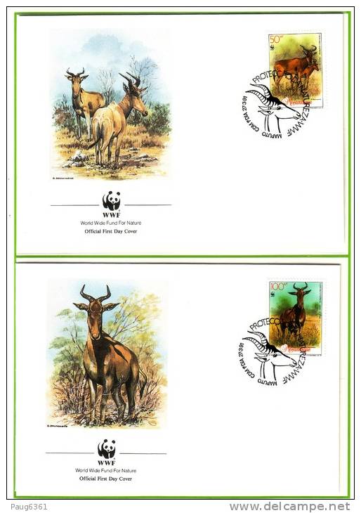 WWF 4 FDC 1991 MOZAMBIQUE ANTILOPPES YVERT N°1190/93 - FDC