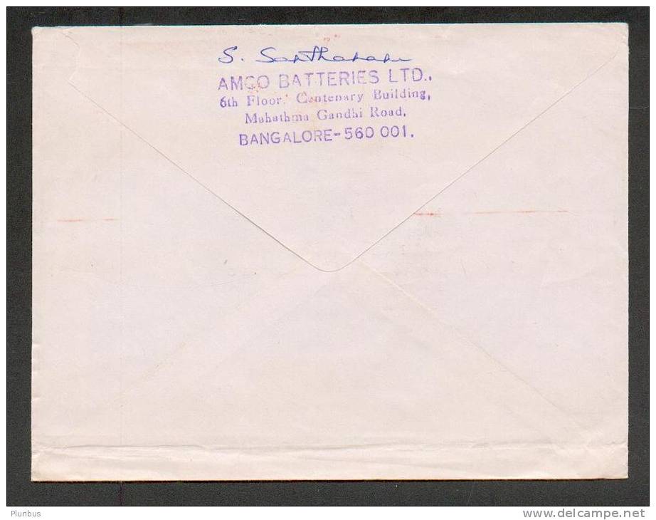 INDIA , BANGALORE  AMCO BATTERIES LTD.  AIR MAIL COVER , FRANKING METER  TO RUSSIA  USSR MOSCOW - Lettres & Documents