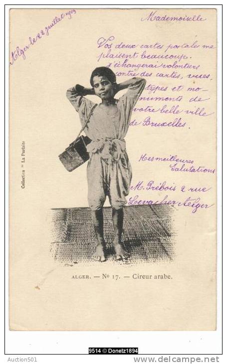 09514g CIREUR ARABE - Algérie - 1903 - Algiers