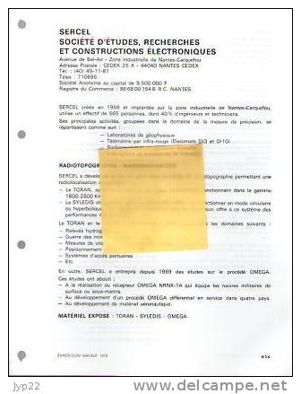 Fiche Marine Nationale - SERCEL Etudes Recherches & Constructions Electroniques Nantes - Rapports Société / Marine - Ausrüstung