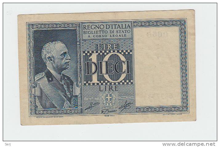 ITALY 10 Lire 1939 XF P 25c 25 C - Regno D'Italia – 10 Lire