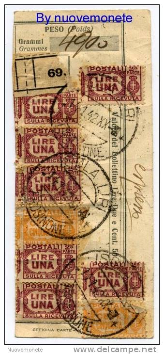 ITALIA REGNO RICEVUTA PACCHI 1942 CON 50 CENT + 1 LIRA  INTERESSANTE - Colis-postaux