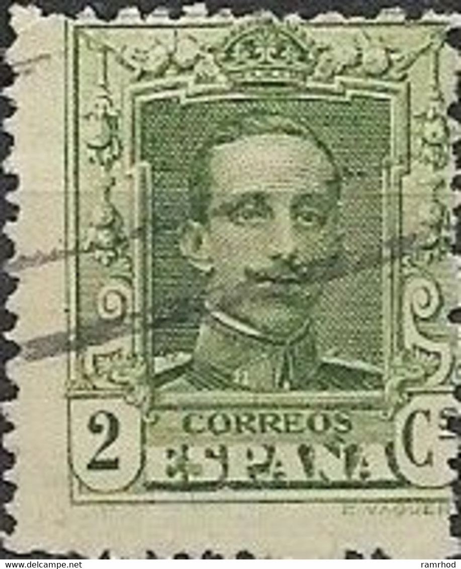 SPAIN 1922 Alphonso XII - 2c Green FU - Usados