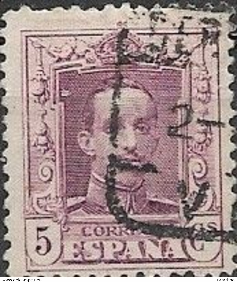 SPAIN 1922 Alphonso XII - 5c Purple FU - Usados