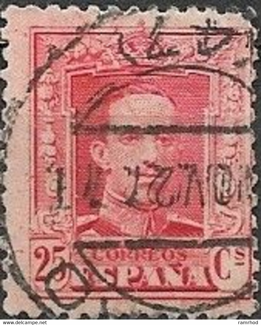 SPAIN 1922 Alphonso XII - 25c Red FU - Usados