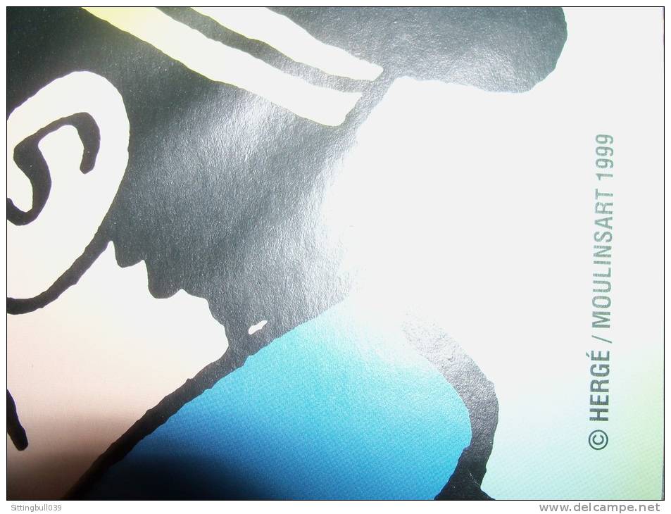 TINTIN. Rare Affiche Pub TOTAL 1999 Avec Haddock Et Le Lama : Le Temple Du Soleil.1 Plein + 16 F = 1 Album Tintin. Hergé - Afiches & Offsets