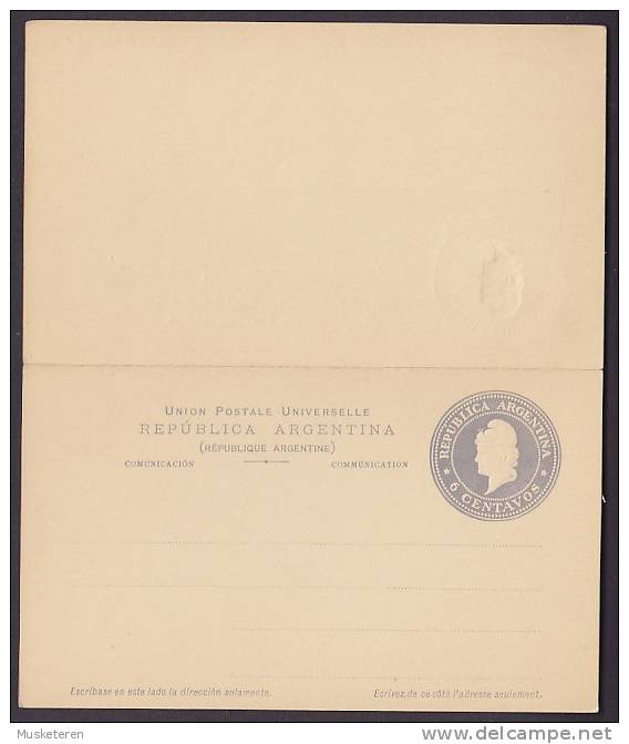 Argentina UPU Postal Stationery Ganzsache Entier W. Résponse Payée 6 Centavos Embossed (2 Scans) - Ganzsachen