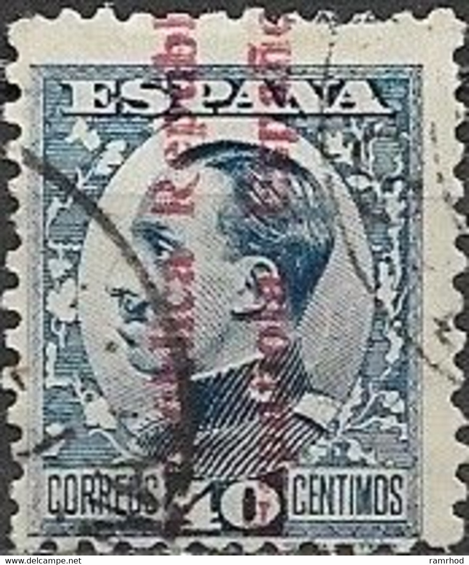 SPAIN 1931 Alfonso Overprinted Republica Espanola  - 40c Blue FU - Usados
