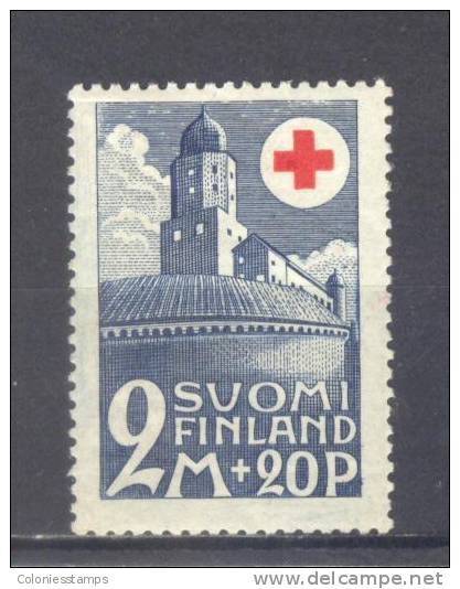 (SA0219) FINLAND, 1931 (Red Cross, 2m.+20p., Fortress Of Viipuri, Dull Blue). Mi # 166. Mint Hinged Stamp - Ongebruikt