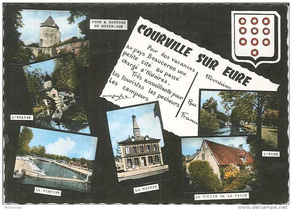 CPSM 28 - Courville Sur Eure - Carte Multivues - Courville