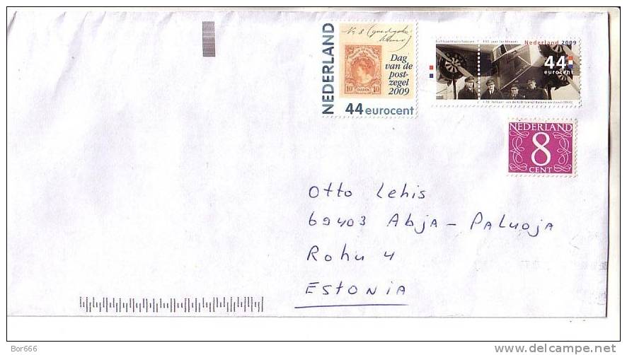 GOOD NETHERLANDS Postal Cover To ESTONIA 2012 - Good Stamped: Stamp On Stamp ; Airplane - Cartas & Documentos