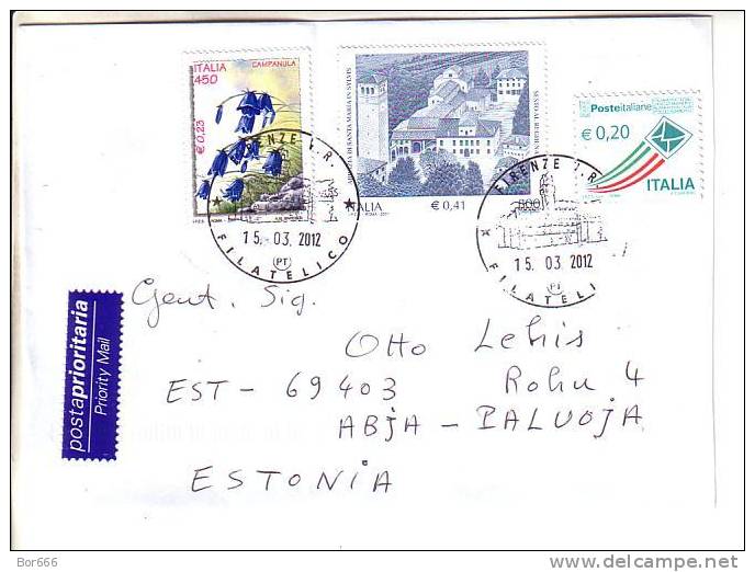 GOOD ITALY Postal Cover To ESTONIA 2012 - Good Stamped: Sesto Al Reghena ; Flowers - 2011-20: Used